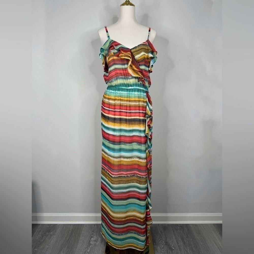 Seamline Cynthia Steffe Colorful Striped Sun Dress Size 12 Rainbow